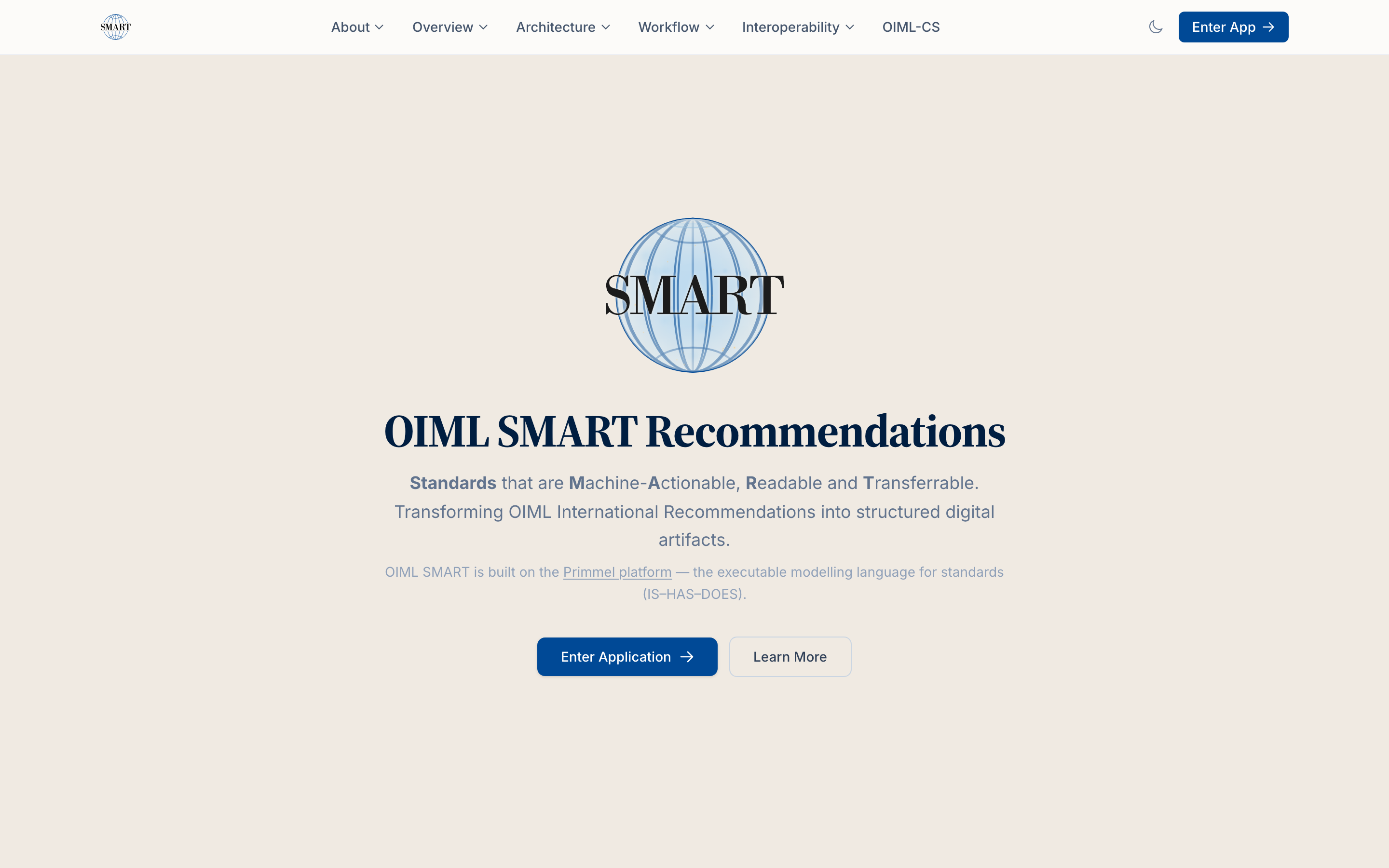The platform hub landing: the published SMART Recommendations R 60, R 91, R 129, and R 144 with their requirement, test, and form counts