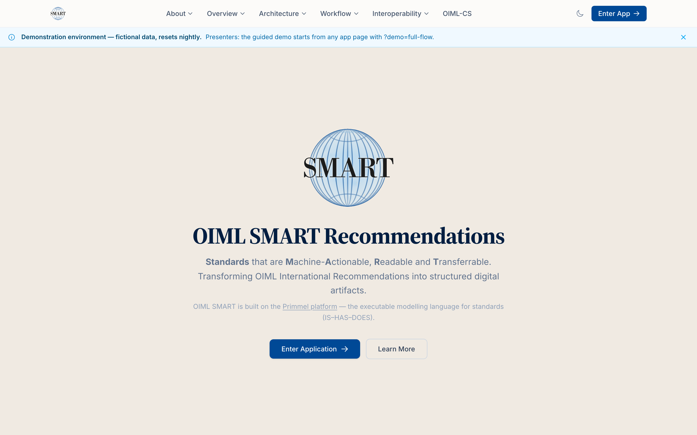 The TL-only pilot instance at tl.oimlsmart.org